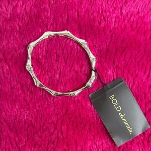 BOLD elements Silver Bamboo-Inspired Bracelet